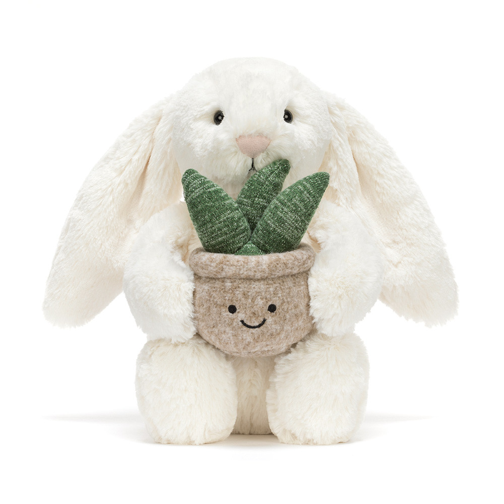 Cream Bunny with Plant - 图片 5